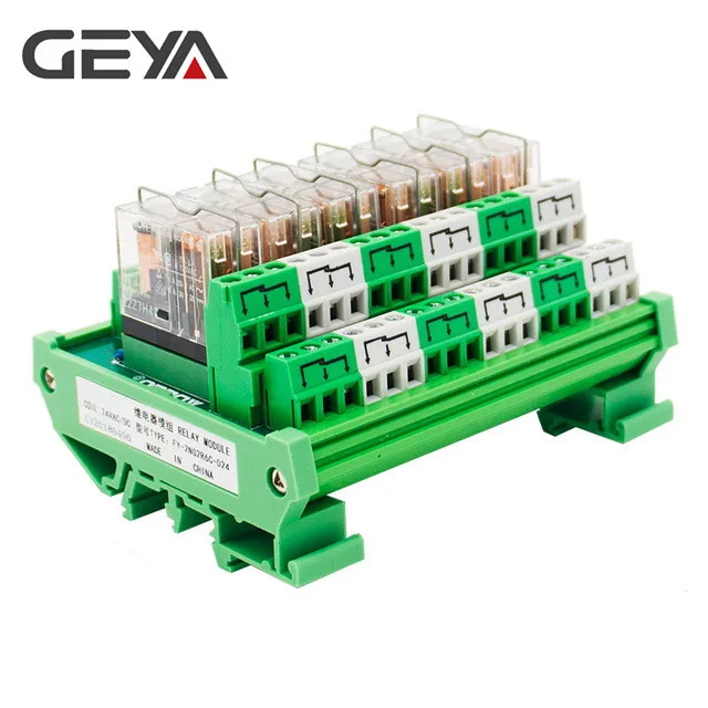 GEYA 2NG2R 6-канальный релейная плата электронные DPDT PLC 12V 24V AC DC релейных платов 2NO 2NC