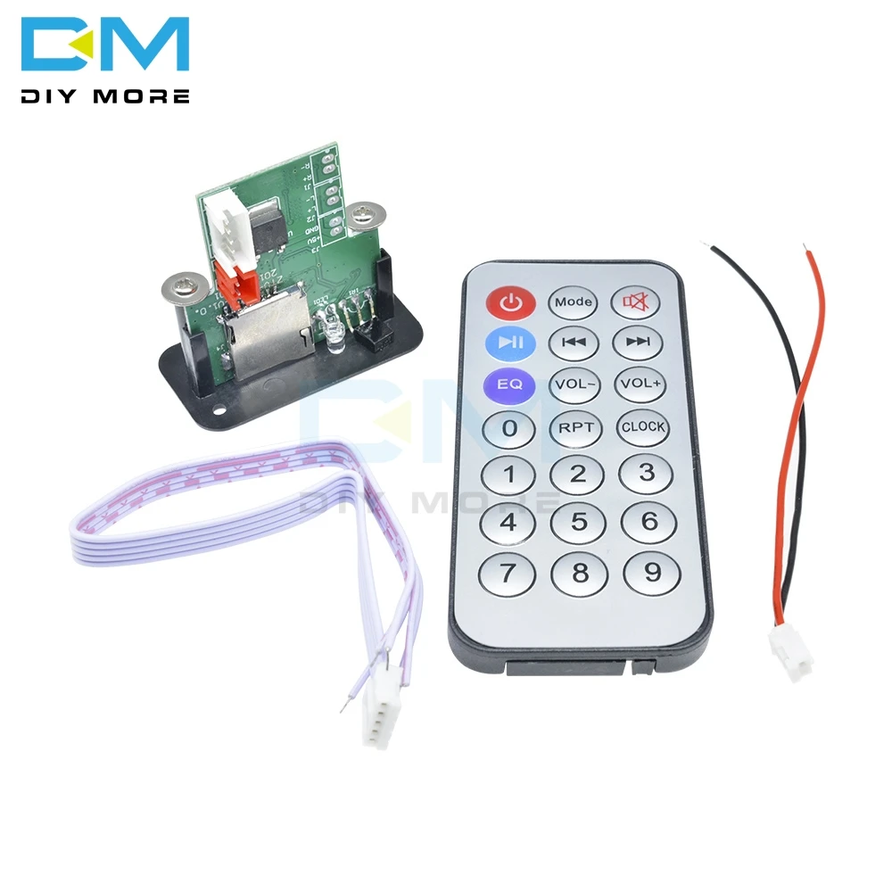 Автомобильный 5 в 12 В мини MP3 декодер доска USB TF u-диск ридер MP3-плеер усилитель с ИК-пультом дистанционного управления для Arduino