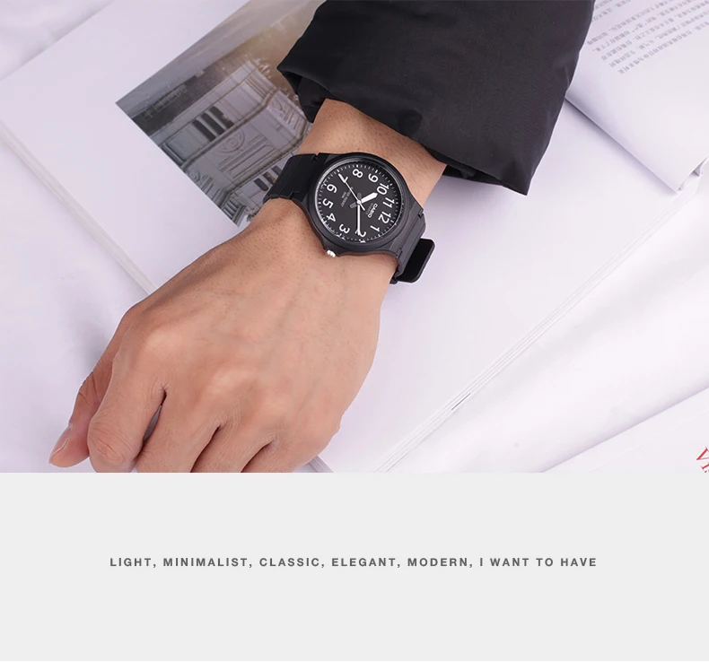 Casio Часы Указатель серии маленькие черные часы повседневные кварцевые мужские часы MW-240-1B