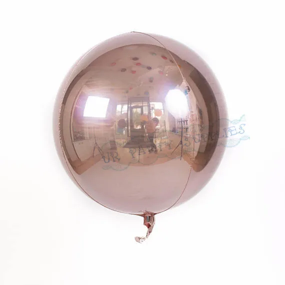 Rose 50 шт. Orb Фольга Sphere шар блестящий круглый розовое золото, серебро, золото, черный, фуксия, синий, фиолетовый, уникальный металлический круг Шарики - Цвет: Rose