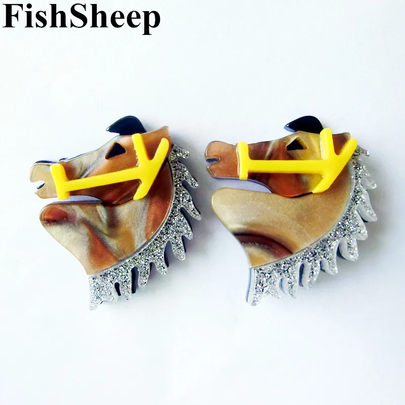 Женские акриловые серьги гвоздики FishSheep висячие в виде животных из смолы новинка