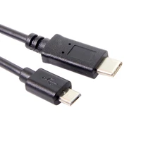 cablecc micro usb 2 0 male to reversible usb 3 0 3 1 type c male contor data cable bk