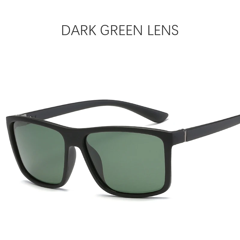 dark green Ретро Поляризованные Солнцезащитные очки Мужские брендовые квадратные красные Солнцезащитные очки женские мужские очки для вождения классические мужские солнцезащитные очки Oculos Sol - Цвет линз: dark green