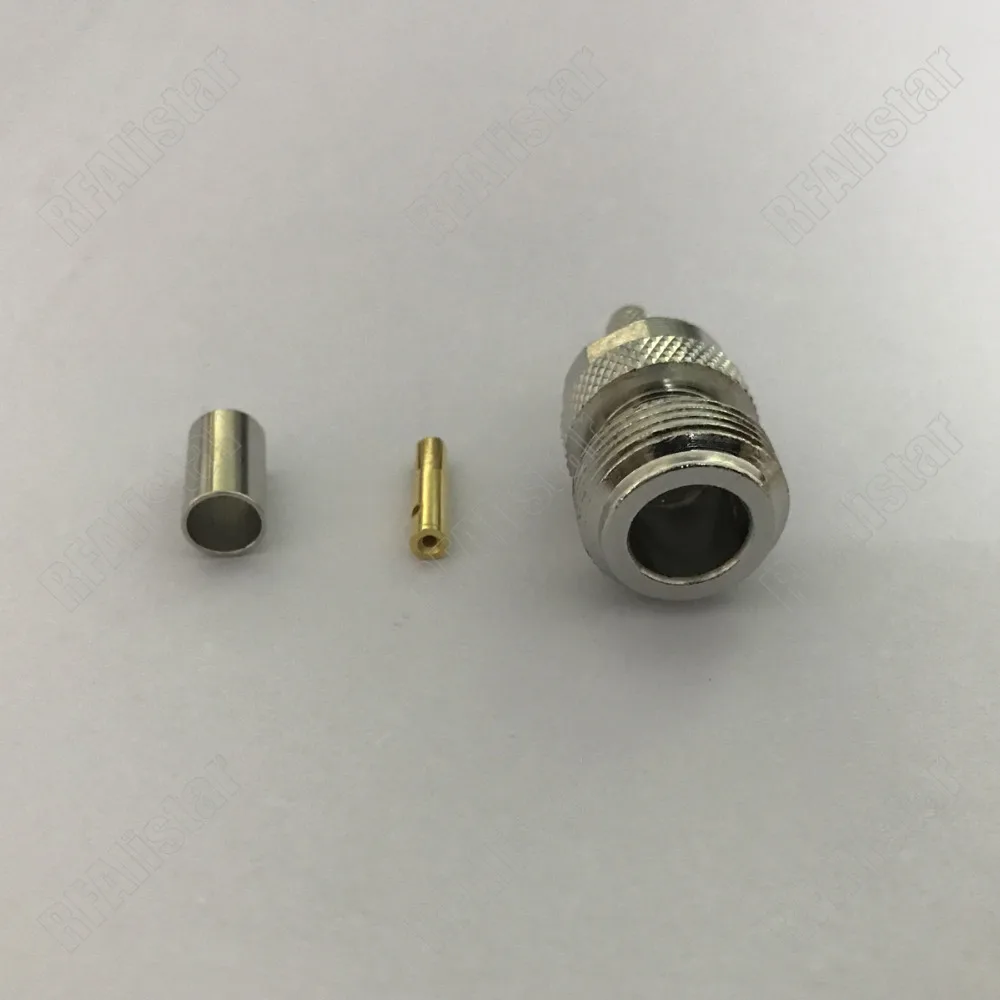 10 шт. N обжимной гнездовой коннектор для кабеля RG58 LMR195 RG142 RG400 Прямой Тип