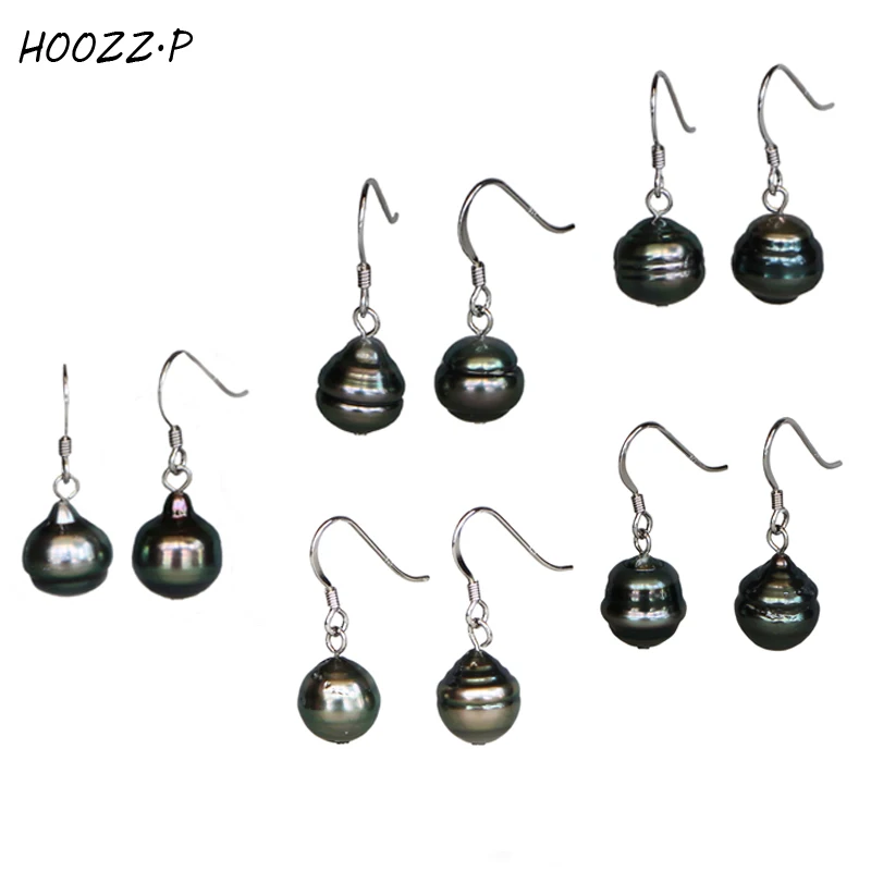 HOOZ Z.P AA + качественные серьги из таитянского морского жемчуга с культивированным