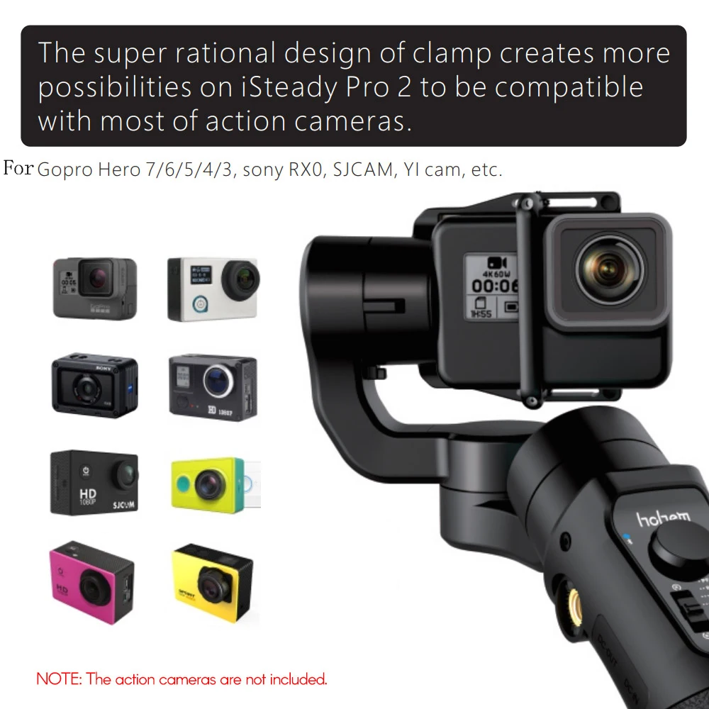 Hohem iSteady Pro/Pro2 ручной шарнирный стабилизатор для камеры GoPro встроенный Батарея для экшн-Камеры GoPro Hero 7 black/6/5/4 Для sony RX0/SJCAM экшн Камера