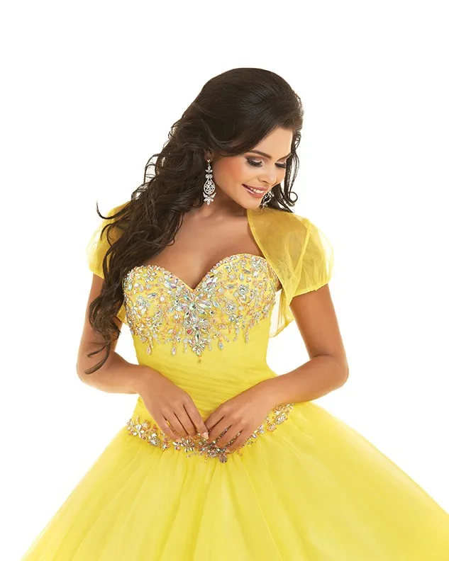 Новые пикантные органза платья Quinceanera желтого цвета Бальные милое вечернее