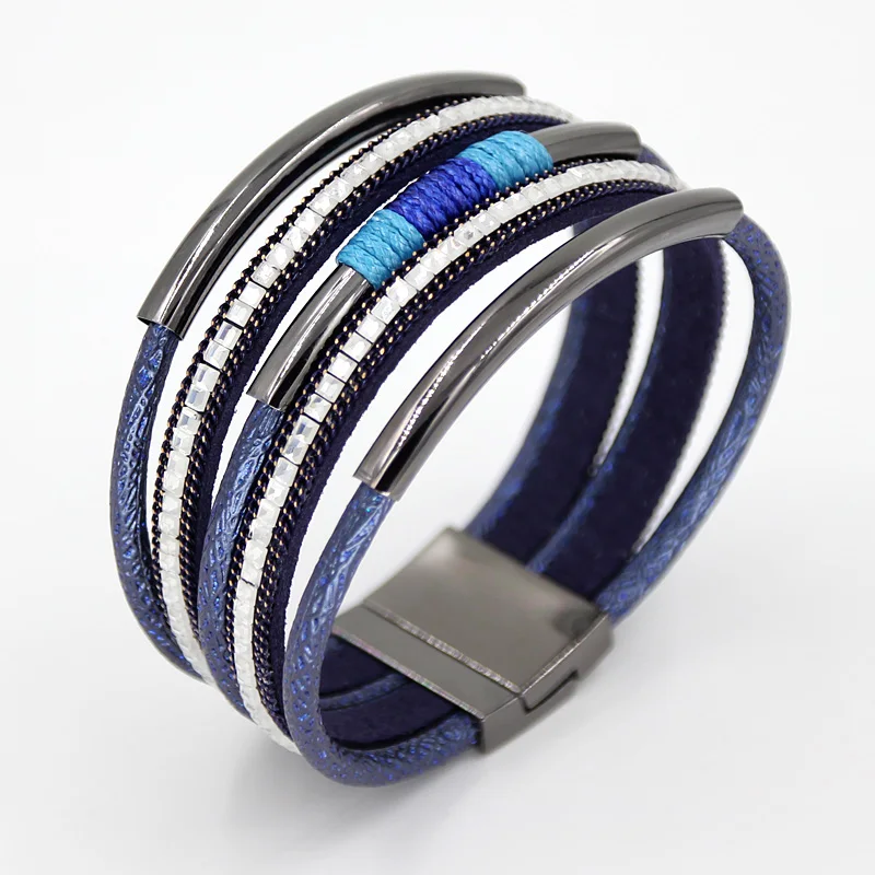 Ювелирные изделия Heyi Женские многослойный веревочный и металлический трубчатый