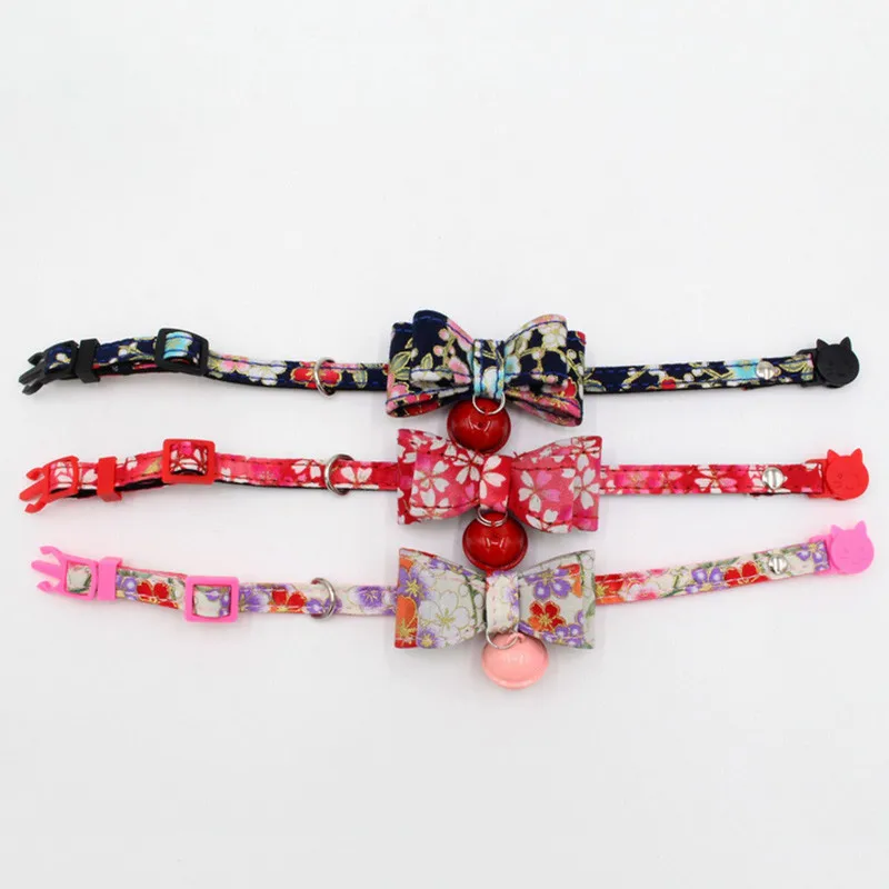 Adjustable Dog Collar Cat Necklace with Bow Tie Pet Collars Fashion Small Large Custom Accessories | Дом и сад
