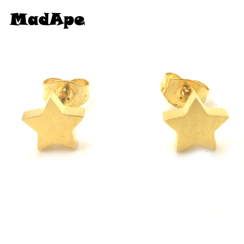 Классические серьги-гвоздики MadApe 8 мм в форме звезды модные женские серьги из