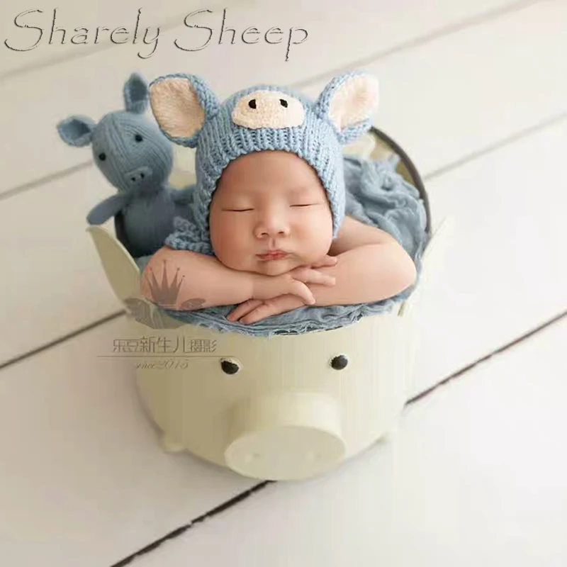 Реквизит для фотосъемки новорожденных с героями мультфильмов на тему свинок