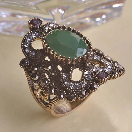 Роскошные винтажные кольца турецкие ювелирные изделия античный золотой цвет