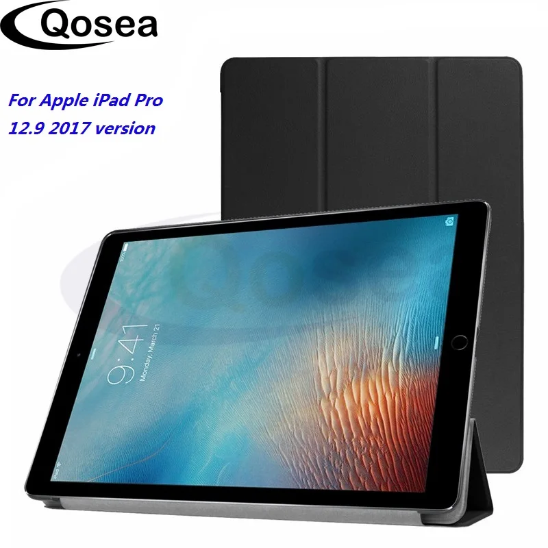 Qosea Роскошный чехол из искусственной кожи для Apple iPad Pro 2017 умный подставка 12 9 дюйма