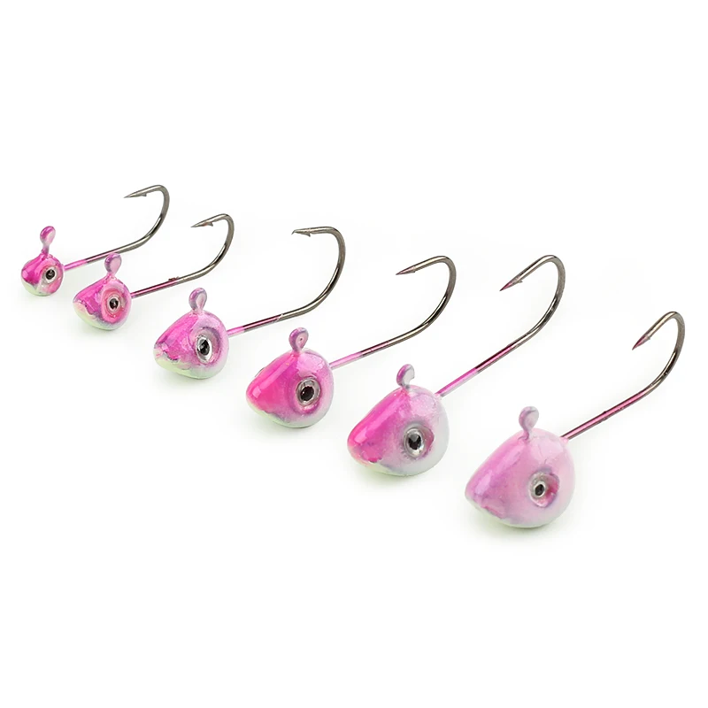 12 шт./лот розовый бронзовых морских рыболовных крючков 0 5/1/2/3/4/5g приманка со