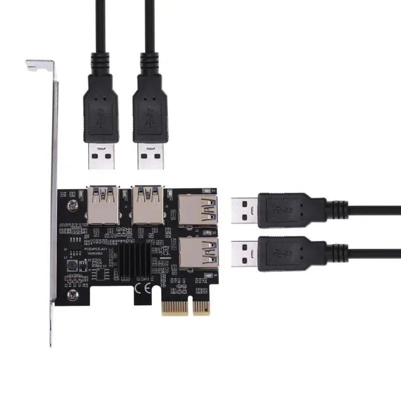 Новая карта расширения PCIe от 1 до 4 PCI express 16X Слоты Райзер PCI-E 1X к внешнему слот