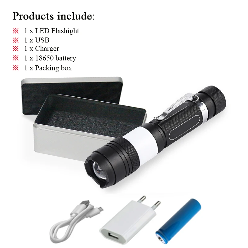 cob flashlight B-BOX Кемпинговый светильник-вспышка, красный светильник xml T6, светодиодный светильник-вспышка 18650, usb COB фонарь, светильник-вспышка, водонепроницаемая ручная лампа, светодиодная лампа - Испускаемый цвет: cob flashlight B-BOX