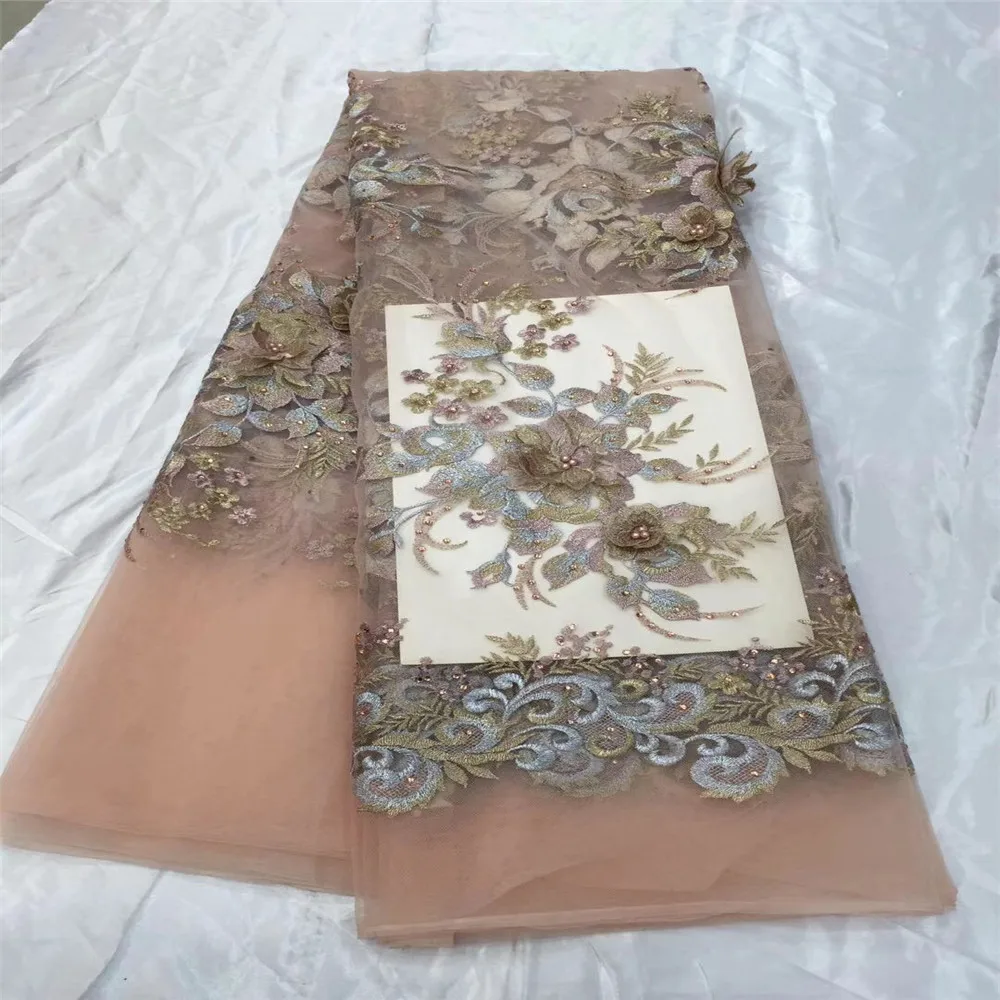 2018 High quality african french 3d lace fabric stones Embroidered African Guipure French Lace Fabric for party dresses HJ54-2 | Дом и сад