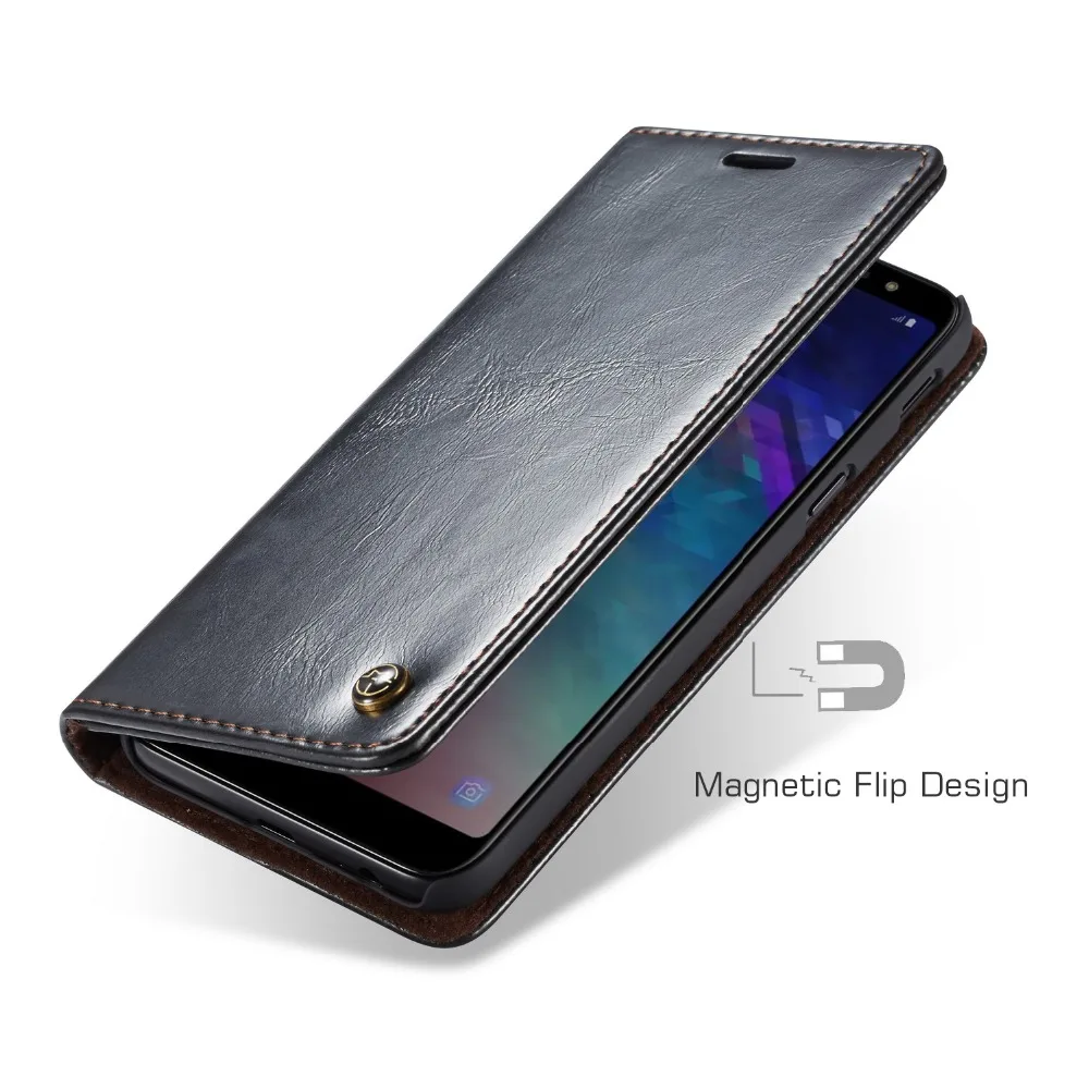 

Caseme Luxury Leather Phone Cases Cash slot Magnetic flip wallet Holder Stand for Samsung Galaxy J6 2018 J4 plus 2018 J6 plus