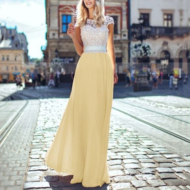 Женское свадебное летнее кружевное платье элегантные с коротким рукавом