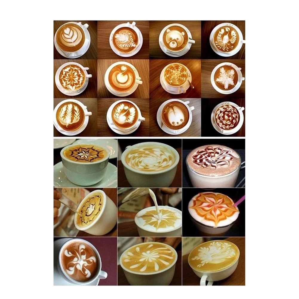 16 шт. DIY кофе латте капучино формы для искусства выпечки трафареты шаблон пыли коврик для кофе украшения кухня Искусство выпечки инструменты