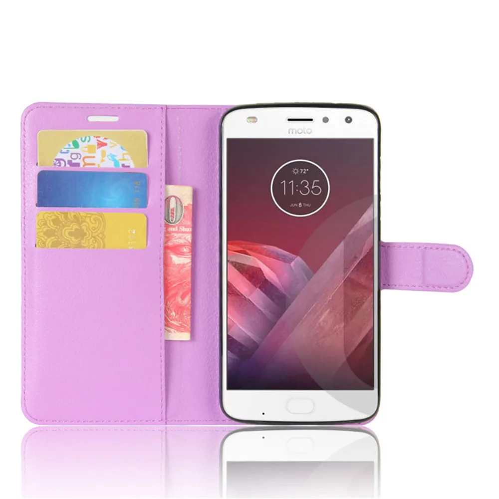 Для Motorola Moto Z2 Играть чехол Флип Роскошный кошелек из искусственной кожи ТПУ
