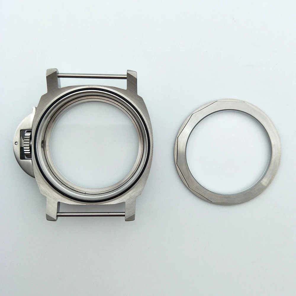 44mm Watch Cases silver brushed 316L housing for 6649/6498 movement back cover perspective 44-2 | Наручные часы