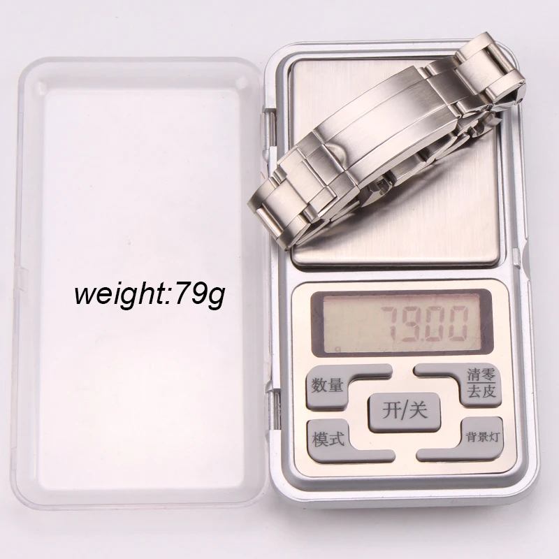 20mm 316L Stainless Steel Watchbands Bracelet Silver Brushed Metal Curved End Replacement Link Deployment Clasp Watch Strap