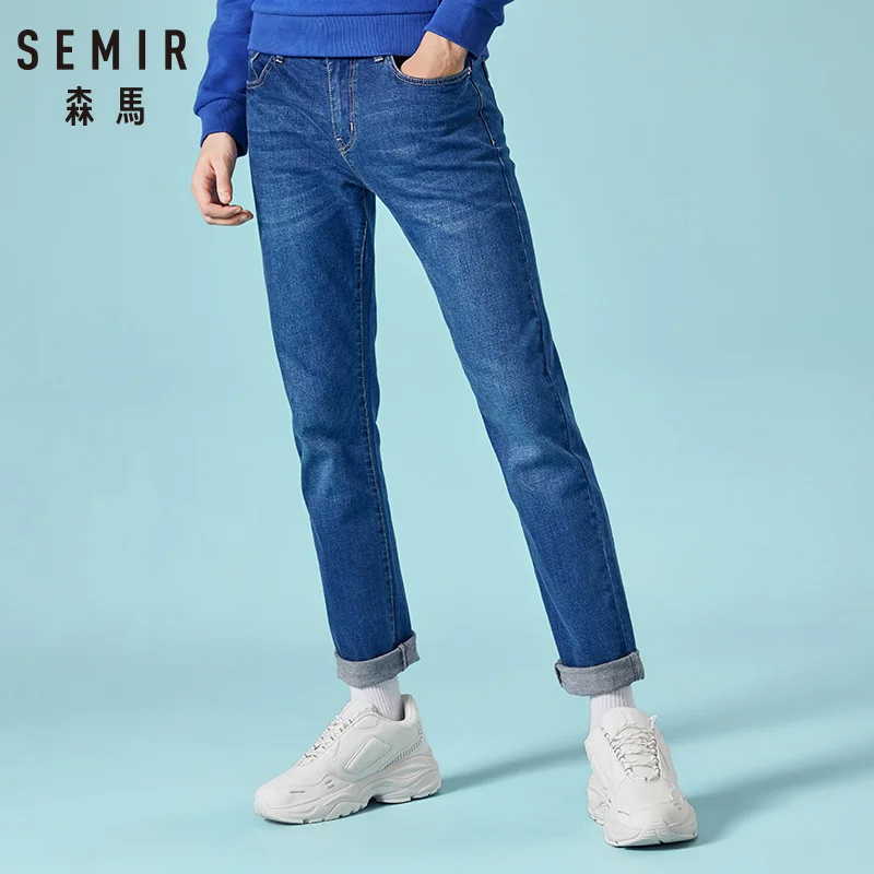 SEMIR мужские хлопковые Прямые классические джинсы весна осень джинсовые штаны