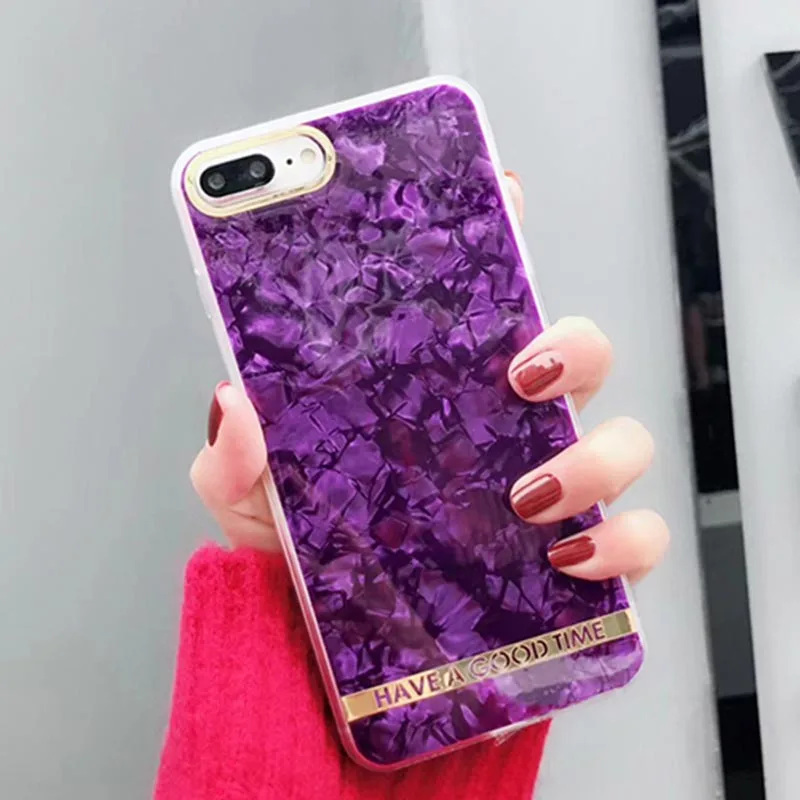 Чехол для телефона Kerzzil в форме ракушки iphone 7 чехол 8 Plus Модная Золотая задняя