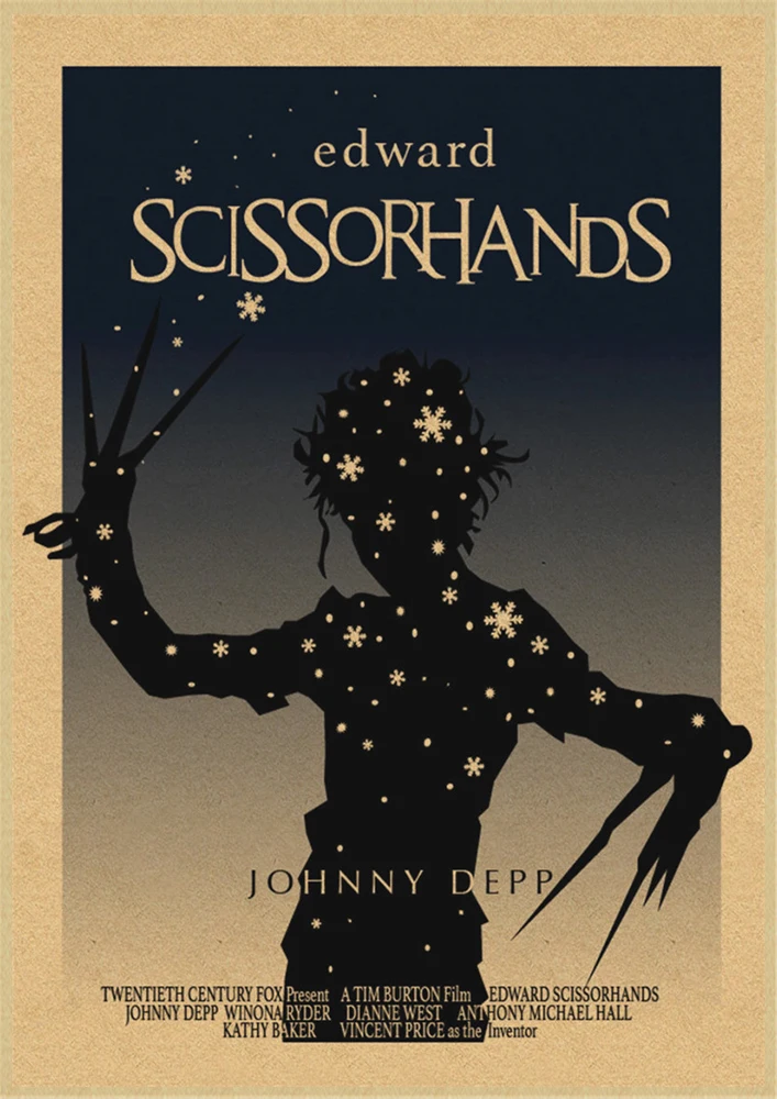 Классическая пленка Эдварда сissorhands плакат крафт-бумага ВИНТАЖНЫЙ ПЛАКАТ бар украшение дома стикер стены