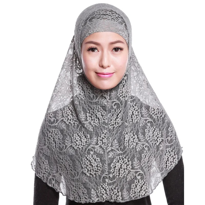 Модный кружевной мусульманский шелковый набор niqab из двух частей Малайзийский