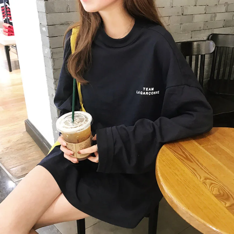 Black T-Shirt Женские топы больших размеров, летние футболки, новинка, полный рукав, принт, хип-хоп футболка, BF стиль, уличная одежда, повседневные женские топы, футболки, плюс размер - Цвет: Black T-Shirt