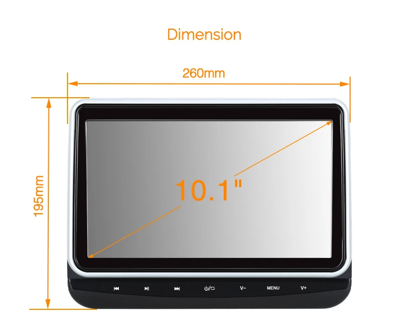 Тыква 10 1 ''Автомобильный подголовник монитор DVD видео плеер USB/SD/HDMI/IR/FM TFT