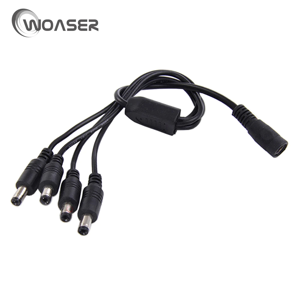 Woaser 1 шт. DC Мощность Джек Splitter адаптер Соединительный кабель Женский до 4 штекер