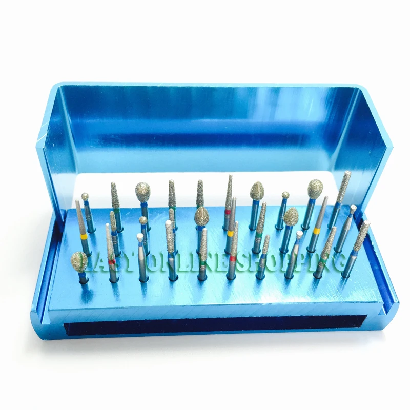 30 стоматологических алмазных Бур для дрели + 1 синий дезинфекционный блок