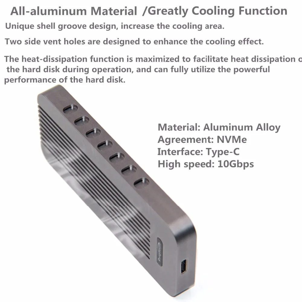 SP Metal External M.2 to 10Gbps USB 3.1 Type C NVMe PCIe 3.0 SSD Enclosure Case M Key NGFF USB3.1 HDD Box C to C Cable Adapter