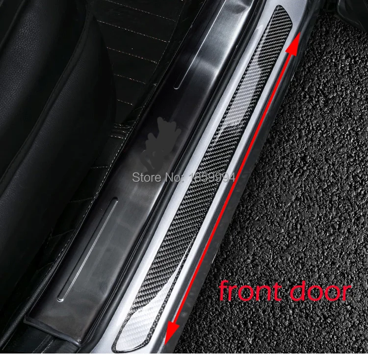 

Carbon Fiber Car exterior Door Sill trim welcome pedal Plate Guard Frame 4pcs/lot