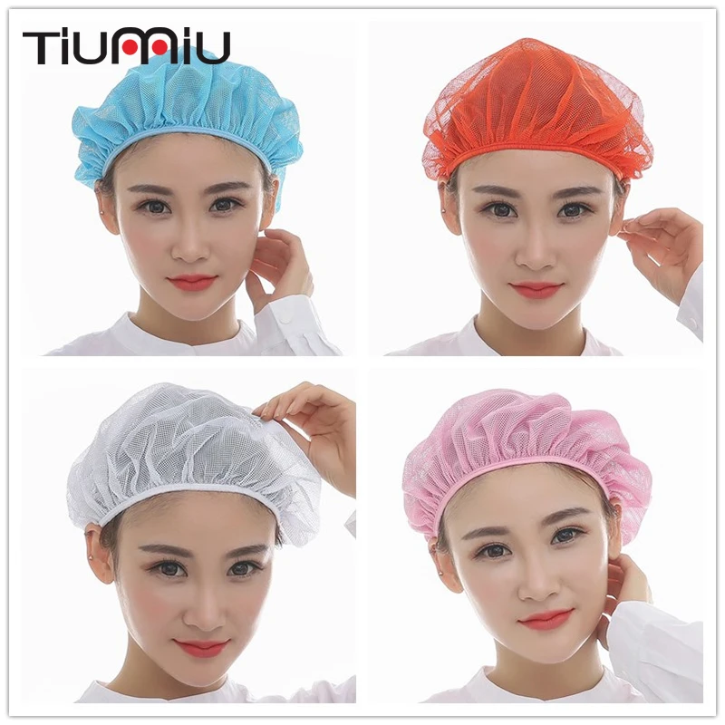 

2020 Factory Warehouse Elastic Caps Kitchen Restaurant Bakery Waiter Chef Work Wear Hats Men Women Mesh Breathable Workshop Caps