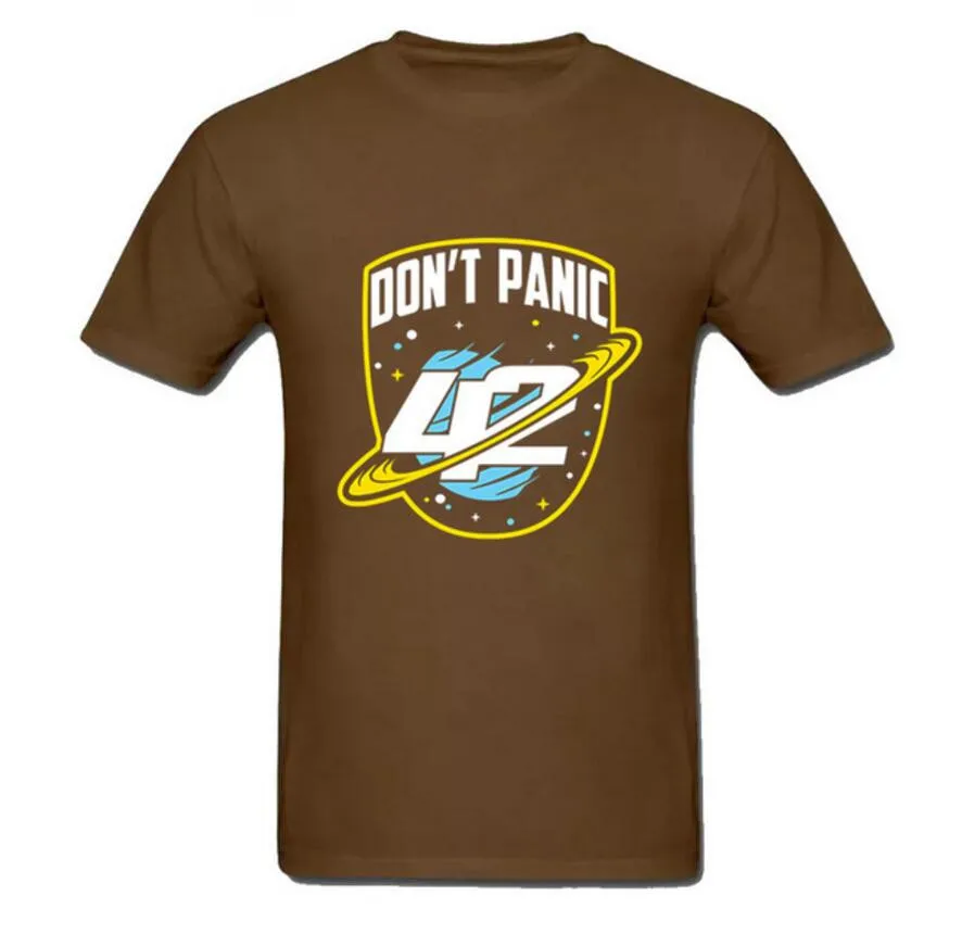Мужская футболка с надписью dont panic sci-fi 42 модель camiseta в стиле ретро 2019 | одежда