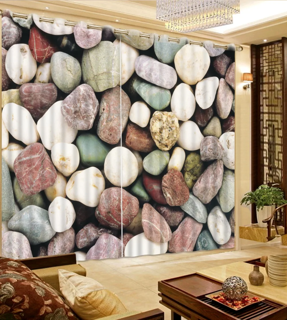 3d занавески Модные индивидуальные цветные гальки красивая фотография