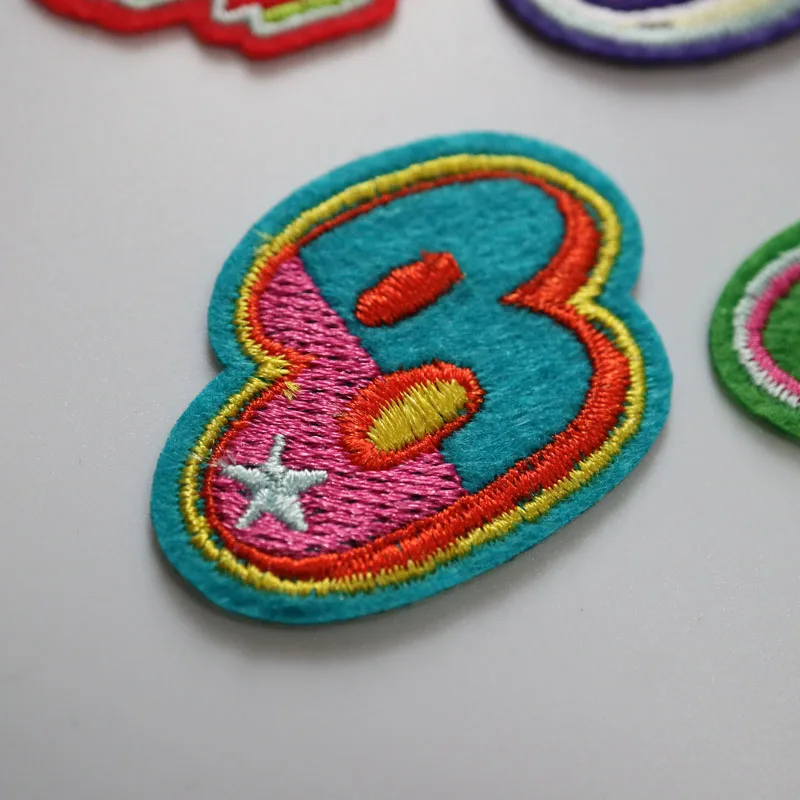10 шт./компл. с цифрами утюжок на заплатках для одежды небольшая вышивка парчи