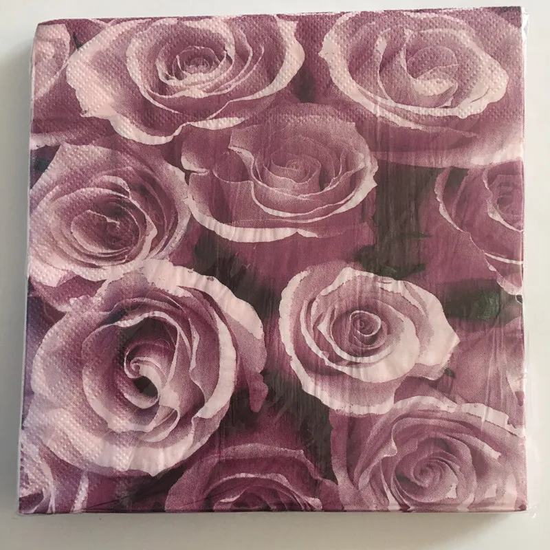 33*33 см 20 салфеток для стола бумажные салфетки фиолетовые красные розовые розы с