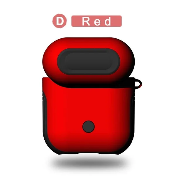 red 2 в 1 TPU+ PC чехол для наушников для Apple AirPods, беспроводные наушники, чехол для зарядки для AirPods, защитные аксессуары - Цвет: red