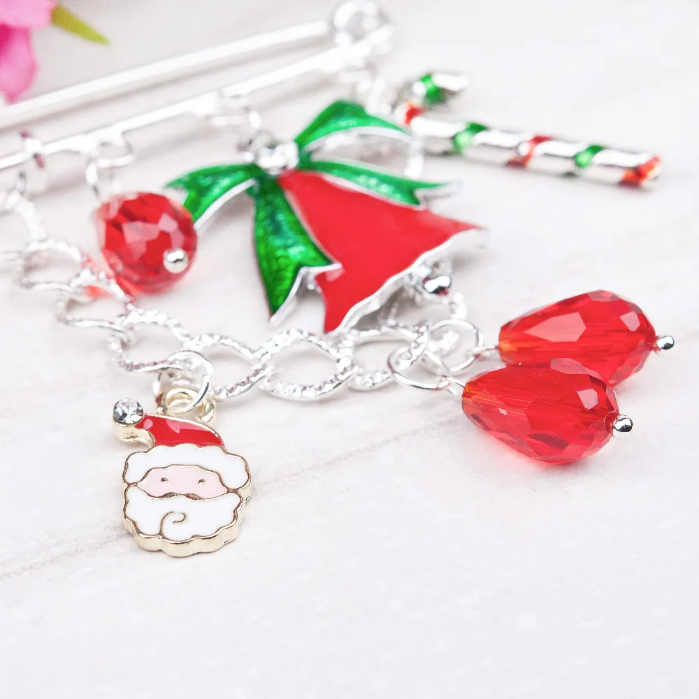 8 сезонов X'mas брошь на цепочке с подвеской в виде Санты Клауса рождественский