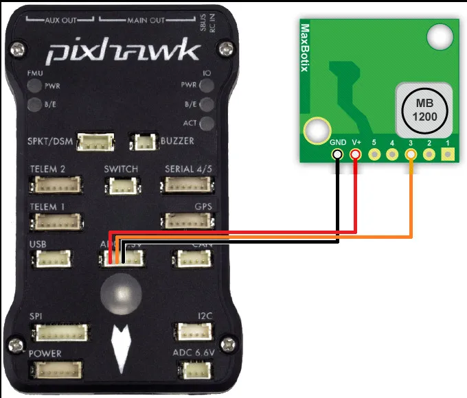 Для APM для ультразвукового преобразователя Pixhawk XL MaxSonar EZ4 ультразвуковой