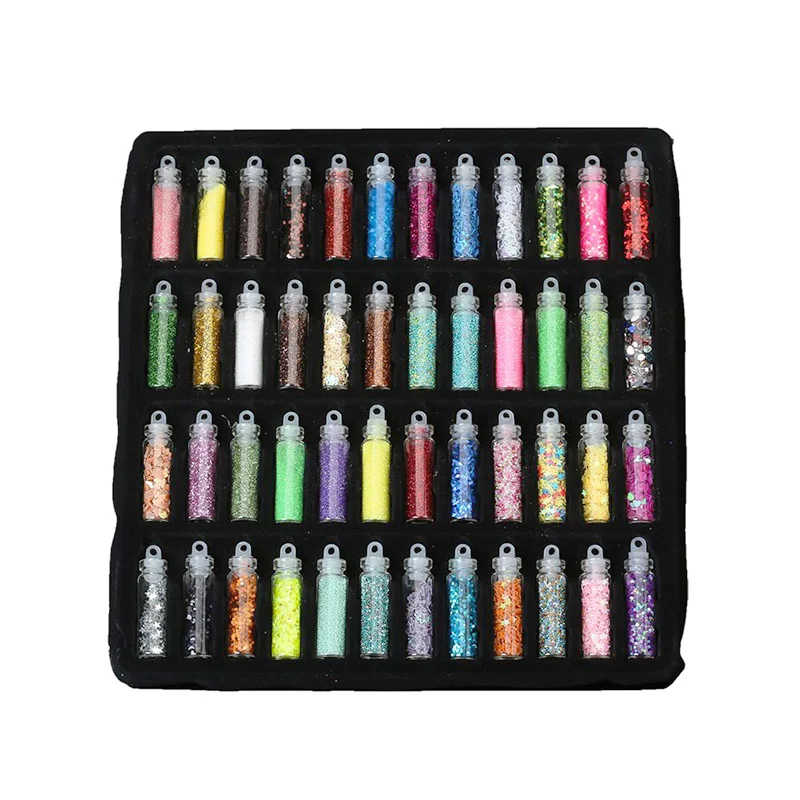 48Pcs Sequins 48 шт. слизи, наполненный пушистой глиняной коробкой, Набор детских игрушек, амулет слизи, Набор сделай сам, блестки, аксессуары для вспышки - Цвет: 48Pcs Sequins