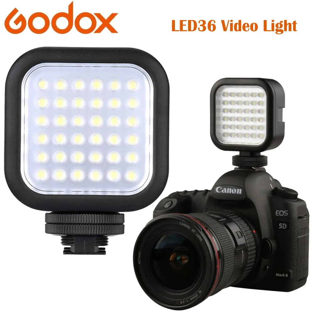 Оригинальный светодиодный светильник Godox 36 светодиосветодиодный s лампа 5500 ~ 6500K