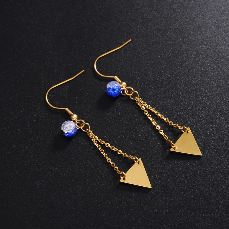 Triangle bead colorful Earrings | Украшения и аксессуары