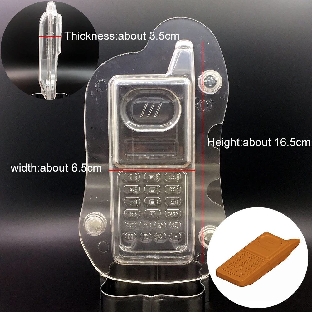 142-phone-3D Формы для шоколадных конфет из поликарбоната, пластиковые формы для выпечки, выпечки, торта, украшения, инструменты, форма для выпечки, вечерние формы для шоколада - Цвет: 142-phone-3D
