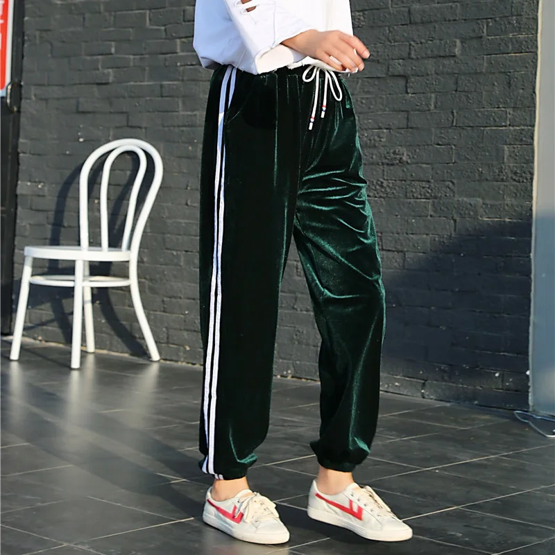 Спортивные брюки женские 2018 повседневные мешковатые бархатные осенние джоггеры